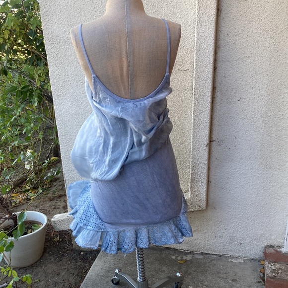 Made In Italy 100% silk stunning layered spaghetti strap mini dress - Picture 9 of 16